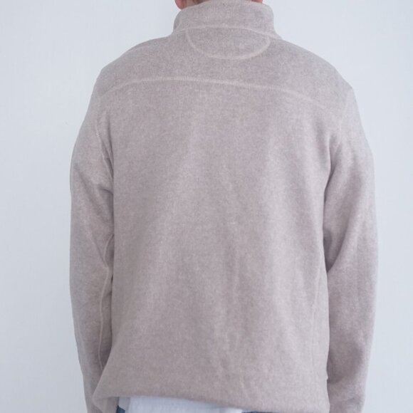 Woolrich Beige Quarter Zip Outdoor Preppy Pullover Fine Knit Sweater XL - Picture 2 of 10